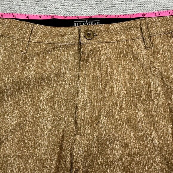 Blue Gear Mens Heather Brown Bermuda Shorts Flat Front Slash Pockets Size 32 - Picture 7 of 12